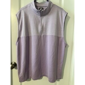 FootJoy Men's Heather Yoke Half-Zip Vest Lavender 2X